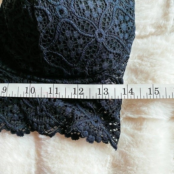 Auden Dark Navy Blue Lightly Padded Lined Lace Strappy Bralette Large - Picture 12 of 12